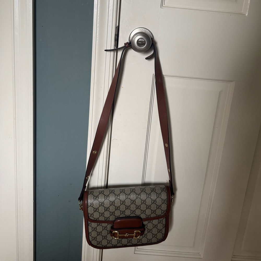 Brown and Gray Crossbody Bag